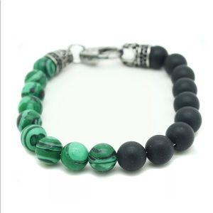 Blackjack Genuine Onyx Malachite Bracelet